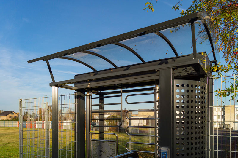 Turnstile with curved roof